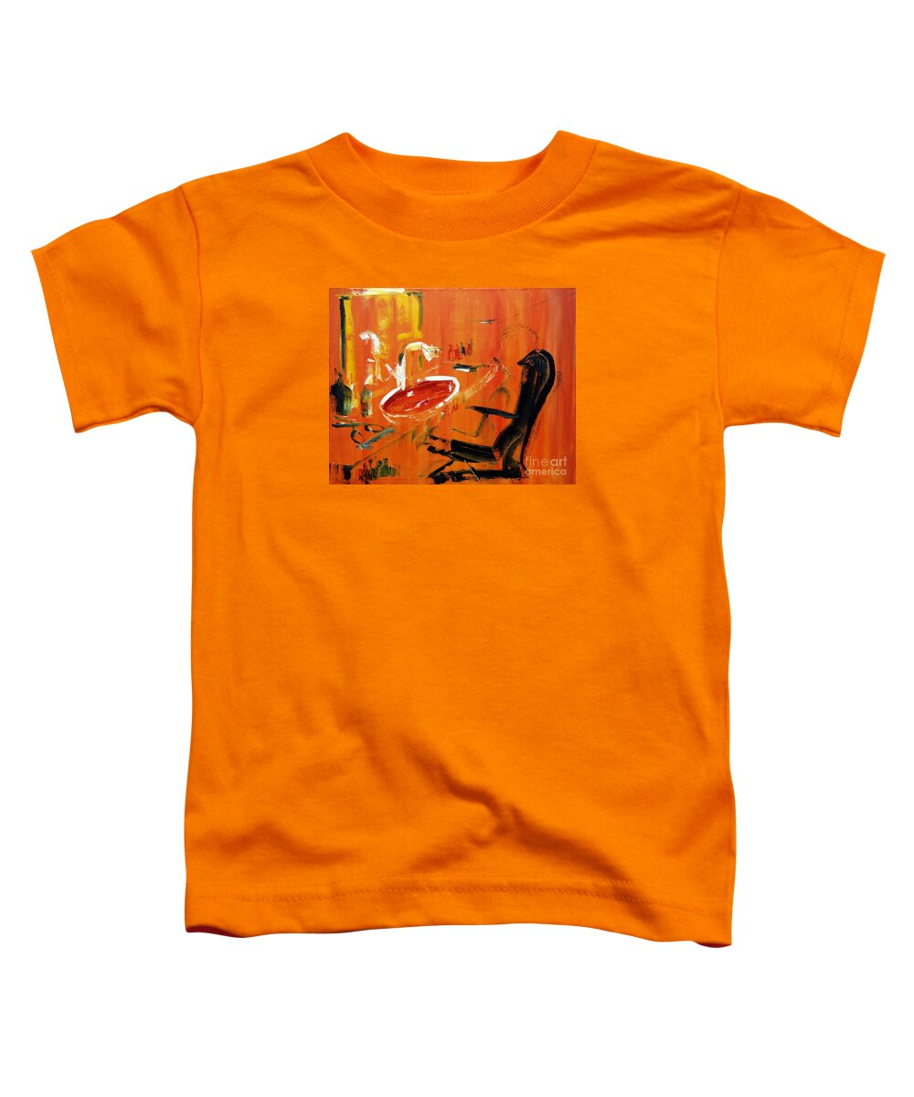 Barbers Toddler T-Shirt featuring the painting The Barbers Shop - 3 by James Lavott