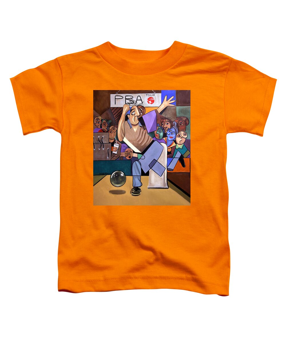The Cubist Bowler Toddler T-Shirt featuring the painting The Cubist Bowler by Anthony Falbo