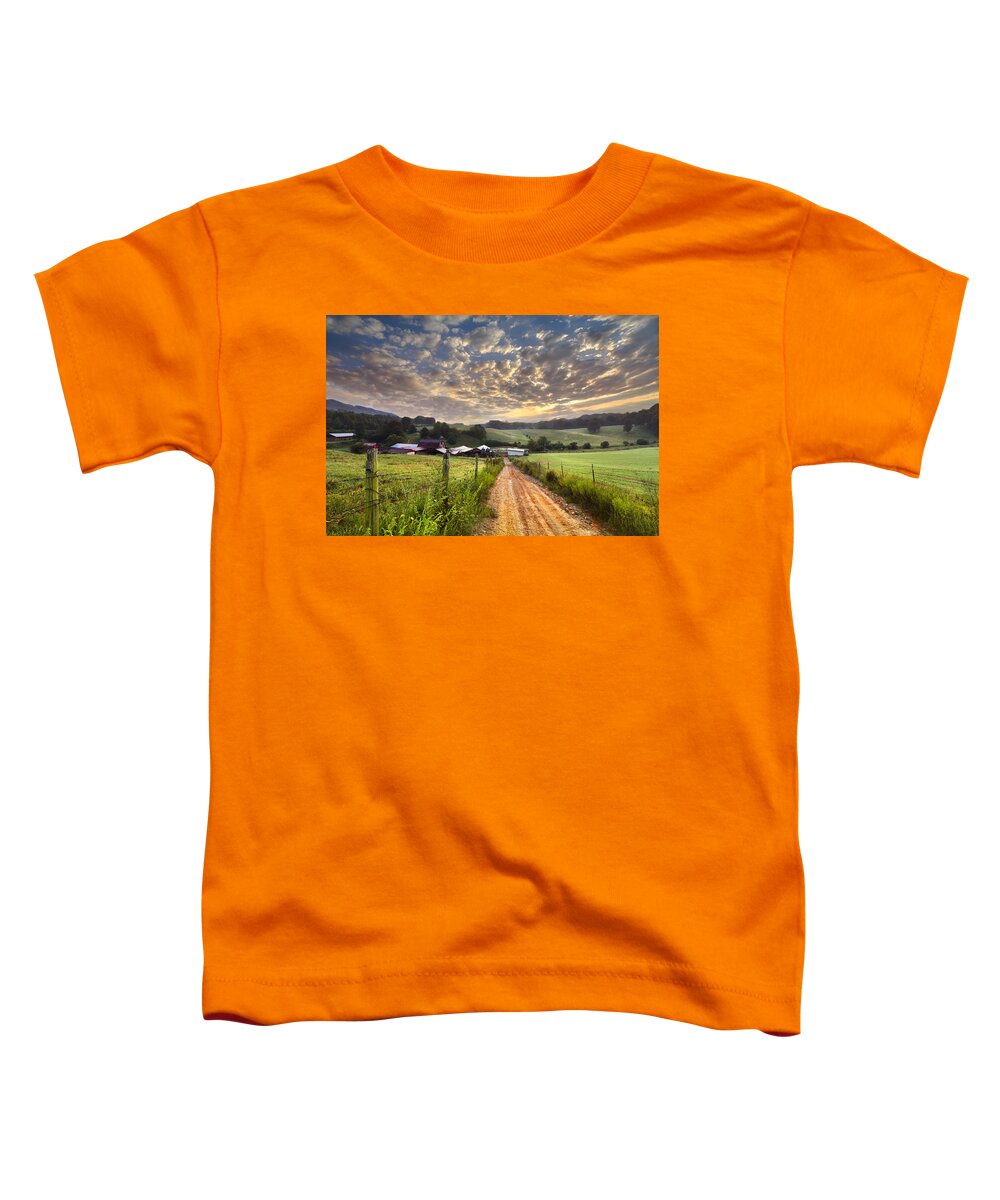 Appalachia Toddler T-Shirt featuring the photograph The Old Farm Lane by Debra and Dave Vanderlaan