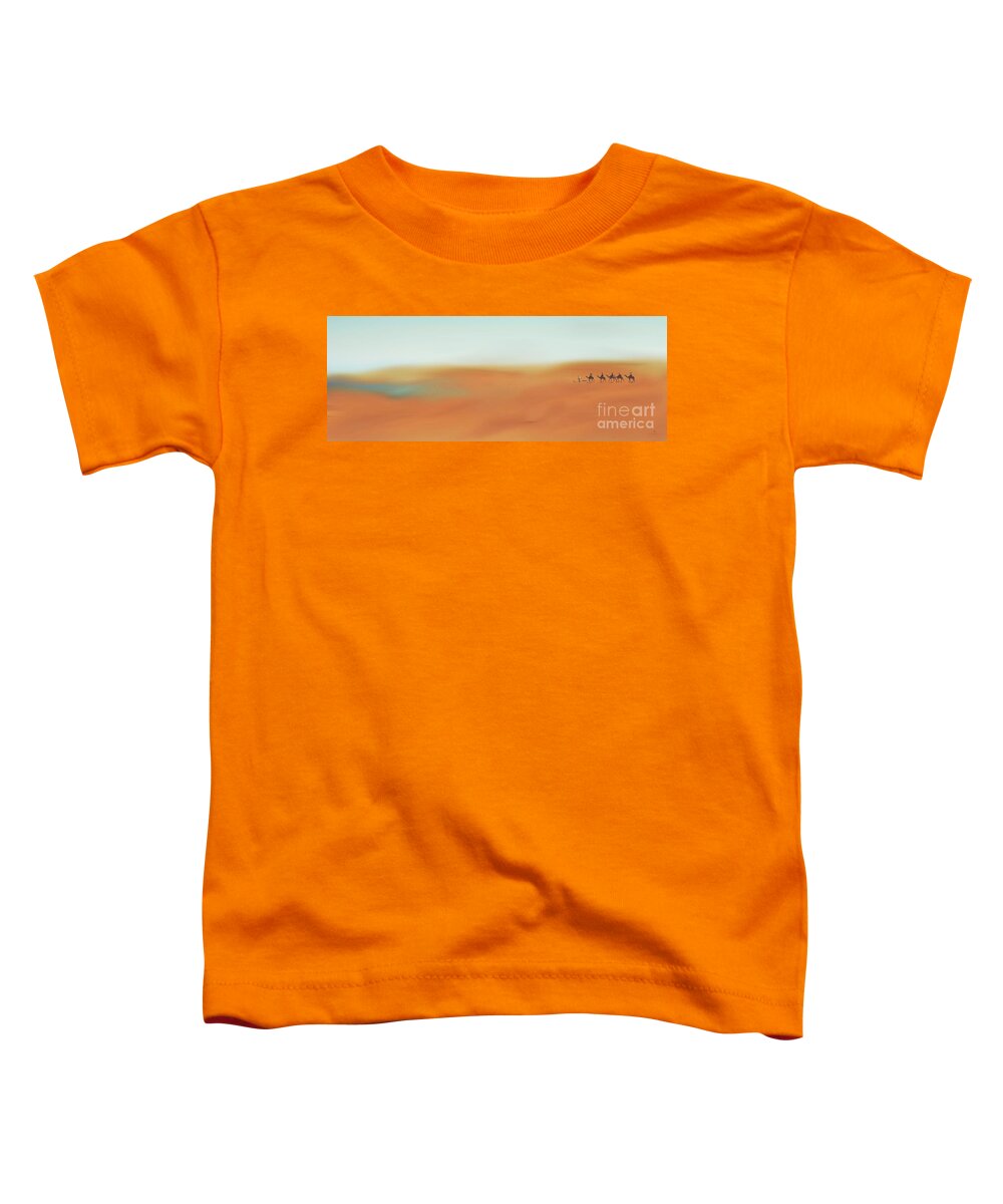 Caravan Toddler T-Shirt featuring the painting Through The Desert by Hannes Cmarits