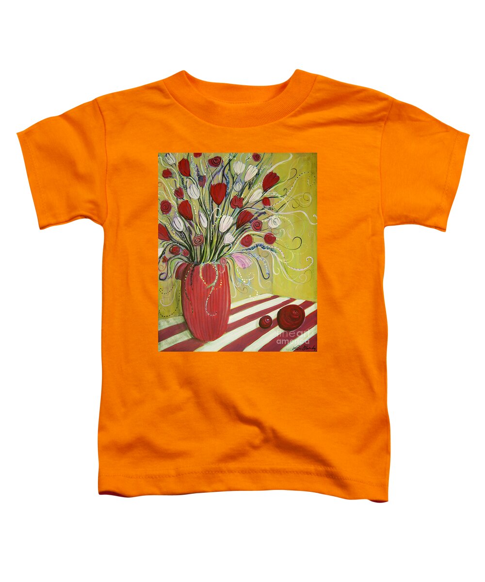Flowers Toddler T-Shirt featuring the painting Twirly Still Life by Lee Owenby