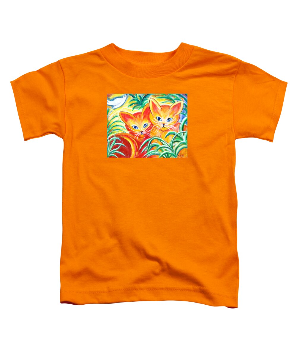 Cats Toddler T-Shirt featuring the painting Two Cats by Anya Heller