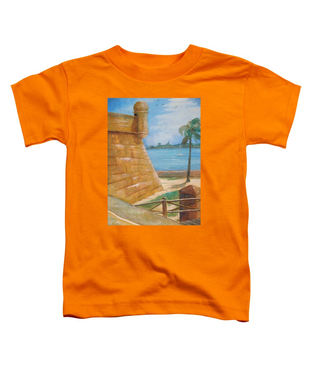 St. Augustine Toddler T-Shirt featuring the painting Warm Days in St. Augustine by Nicole Angell