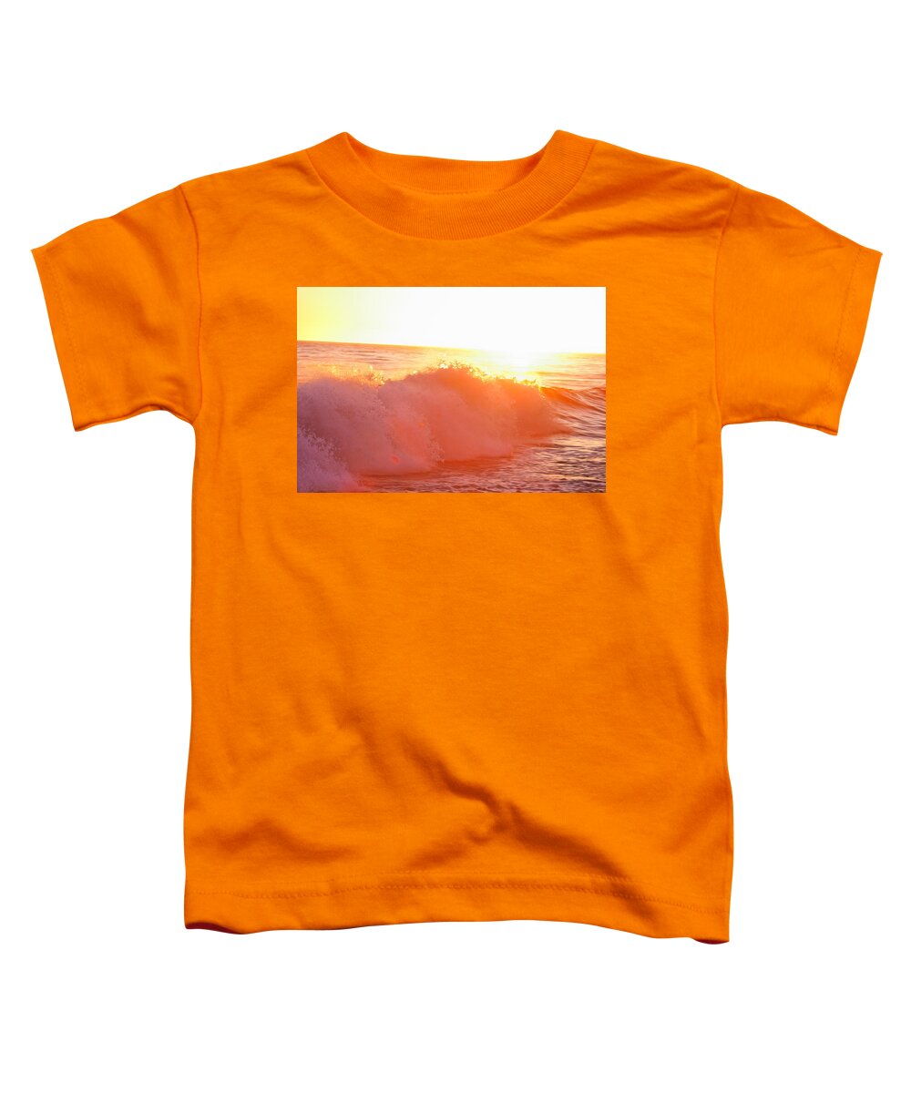 Waves Toddler T-Shirt featuring the photograph Waves in Sunset by Alexander Fedin
