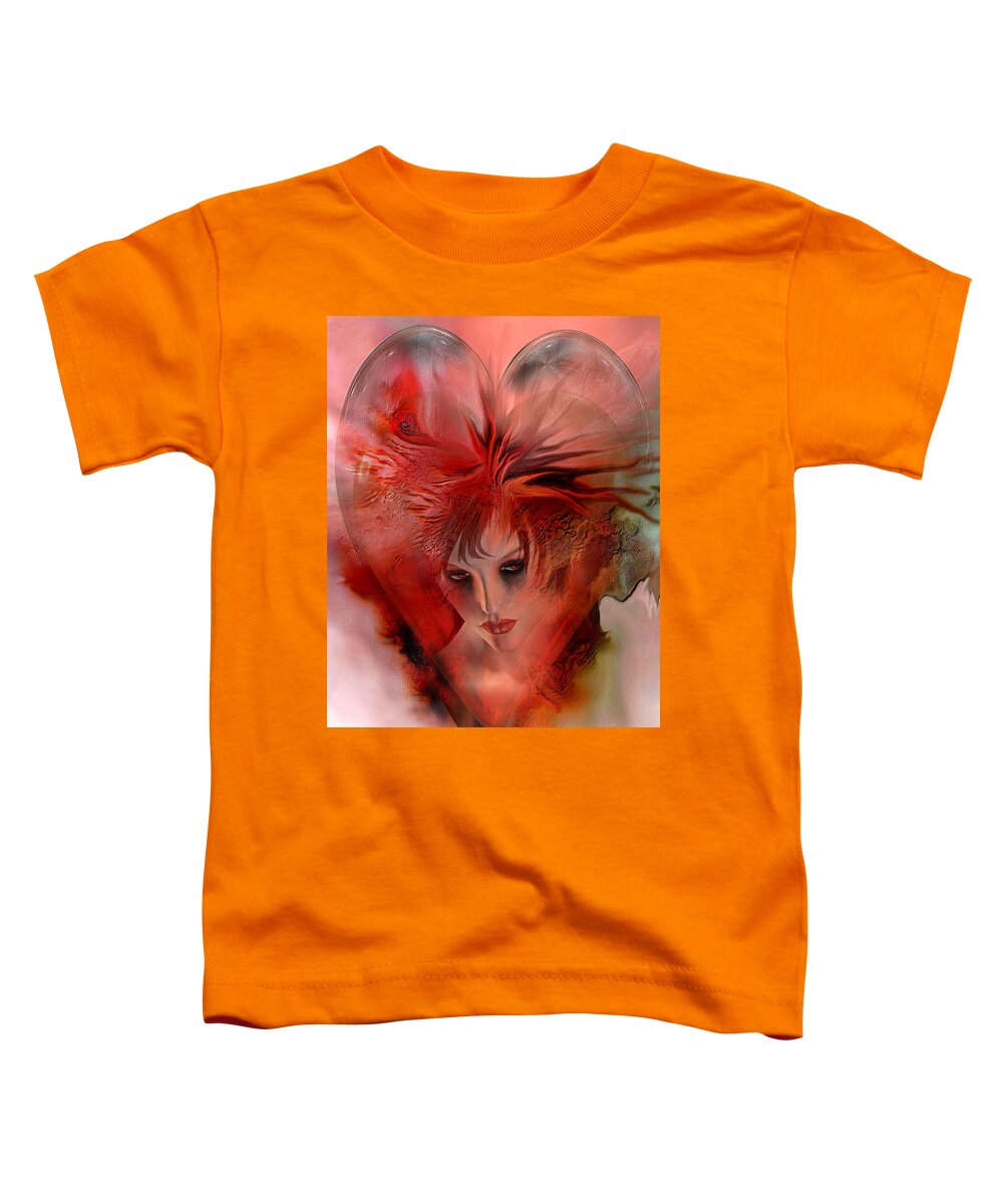 Fantasy Toddler T-Shirt featuring the mixed media Within A Glass Heart by Carol Cavalaris