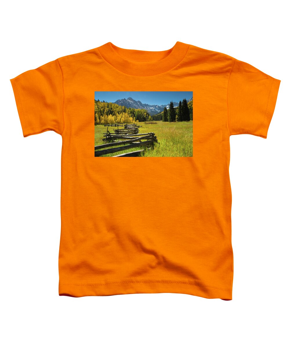 Photography Toddler T-Shirt featuring the photograph Wooden Fence In A Forest, Maroon Bells by Panoramic Images
