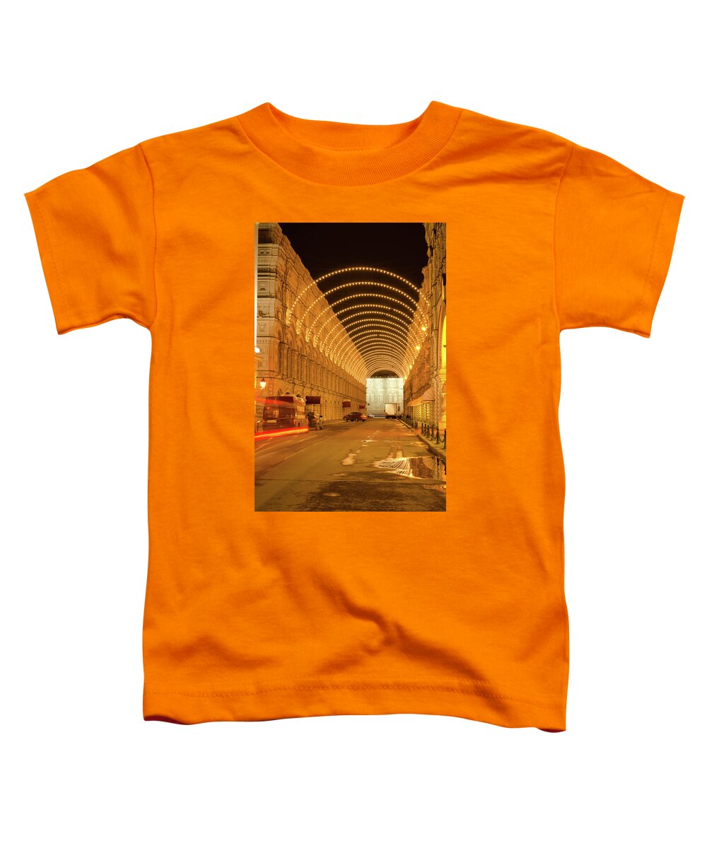 Kremlin Toddler T-Shirt featuring the photograph Red Square in Moscow at night #11 by Michael Goyberg