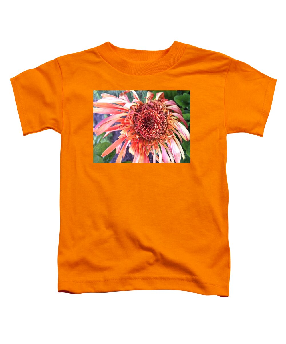 Red Flower Toddler T-Shirt featuring the photograph Daisy in the Wind by Vonda Lawson-Rosa