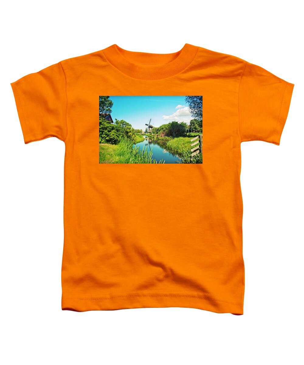 Netherlands Toddler T-Shirt featuring the photograph Typical Dutch Windmill by Ariadna De Raadt