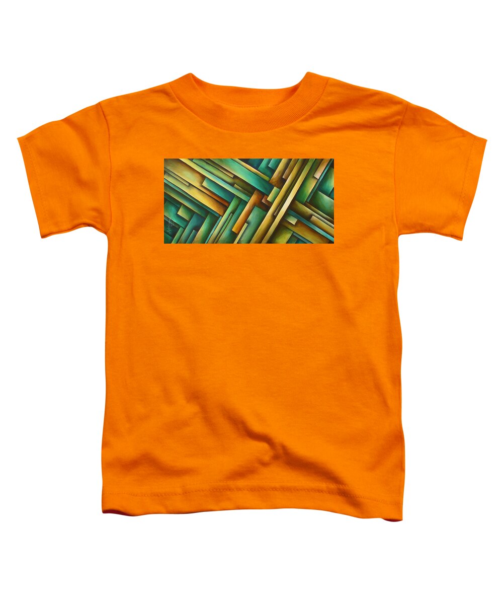 Geometric Toddler T-Shirt featuring the painting ' Labyrinth' by Michael Lang