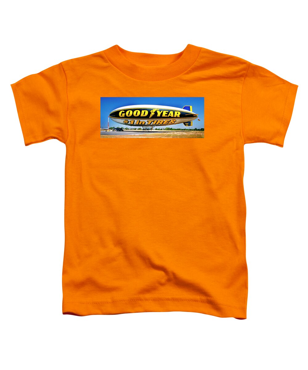 Goodyear Toddler T-Shirt featuring the photograph My Goodyear Blimp Ride by Paul W Faust - Impressions of Light