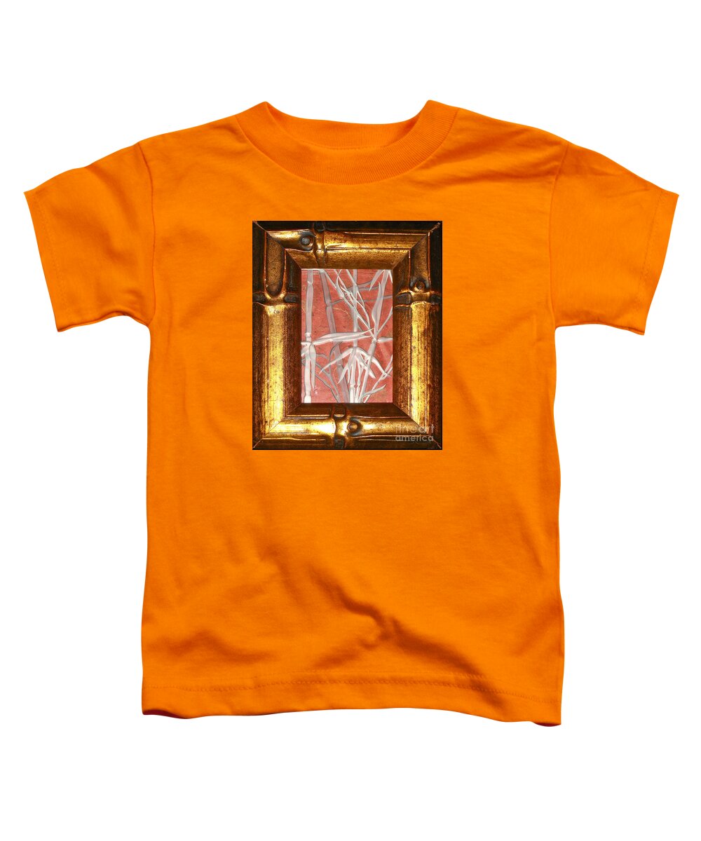 Red Toddler T-Shirt featuring the glass art Golden Bamboo by Alone Larsen