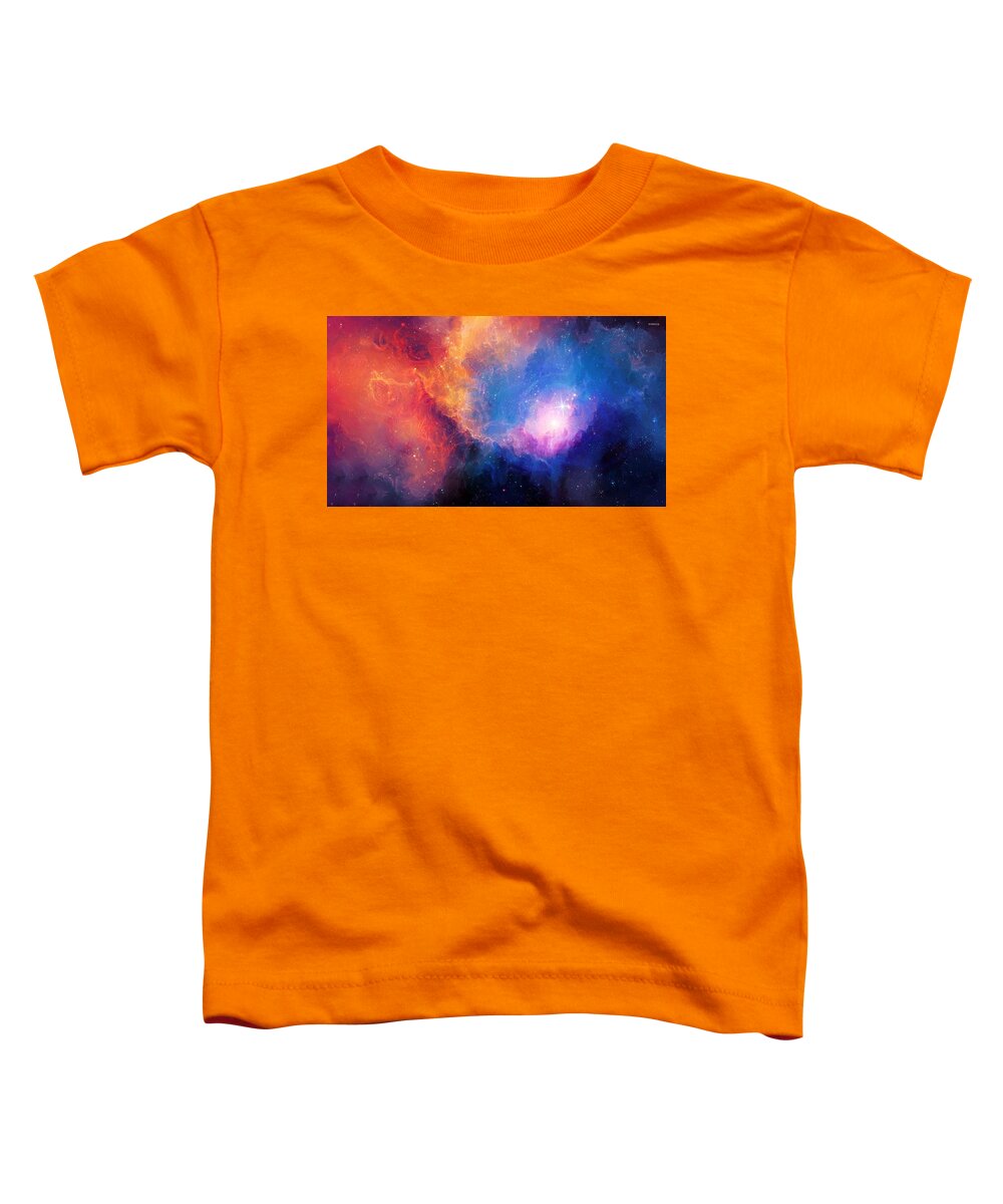Galaxy Toddler T-Shirt featuring the painting Colorful-nebula-21963-1920x1080 1 #1 by Celestial Images