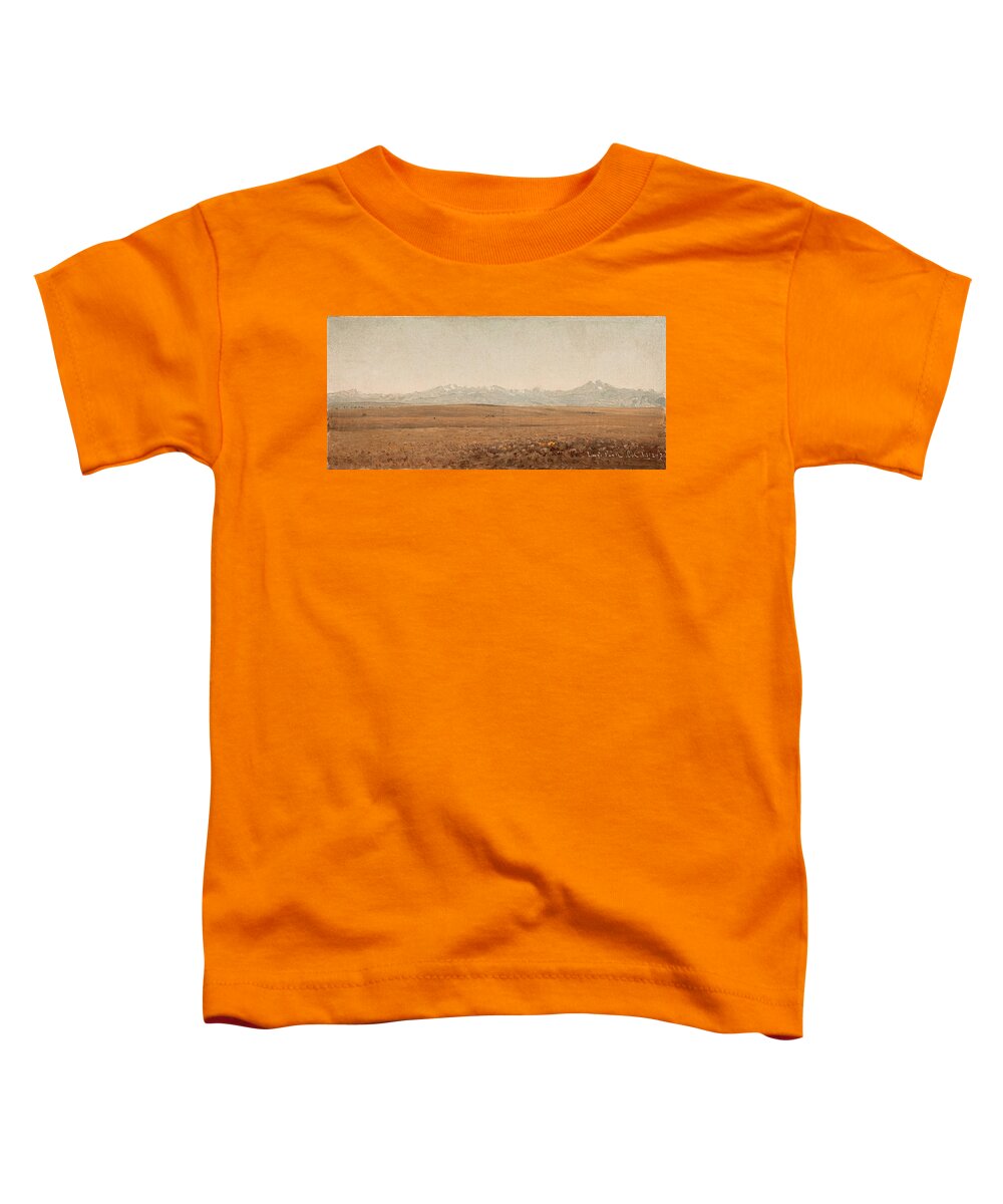 Sanford Robinson Gifford Toddler T-Shirt featuring the painting Longs Peak Colorado #2 by Sanford Robinson Gifford