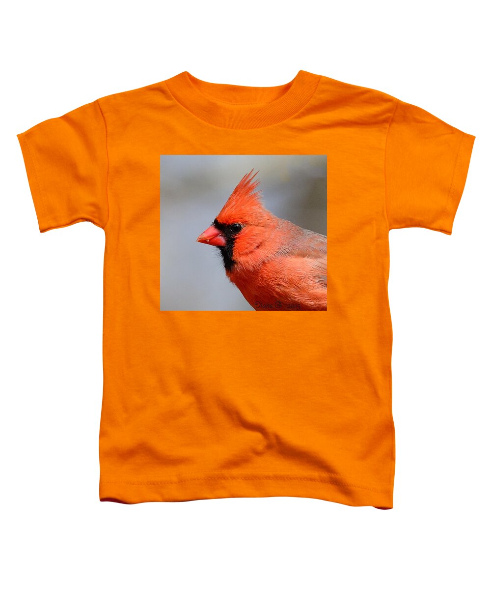 Male Cardinal Toddler T-Shirt featuring the photograph Male Cardinal #1 by Diane Giurco