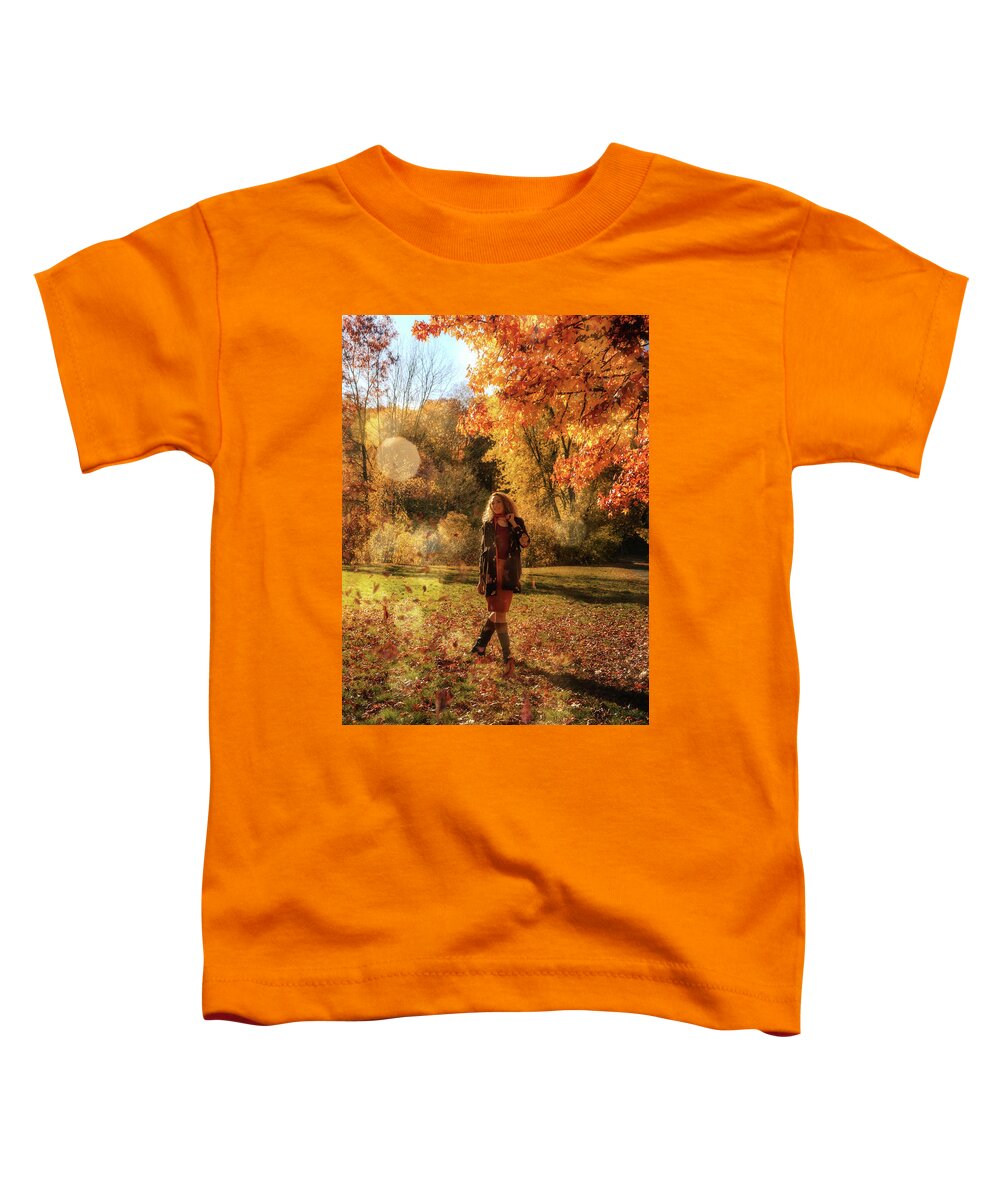 Autumn Toddler T-Shirt featuring the photograph The day in October #1 by Lilia S