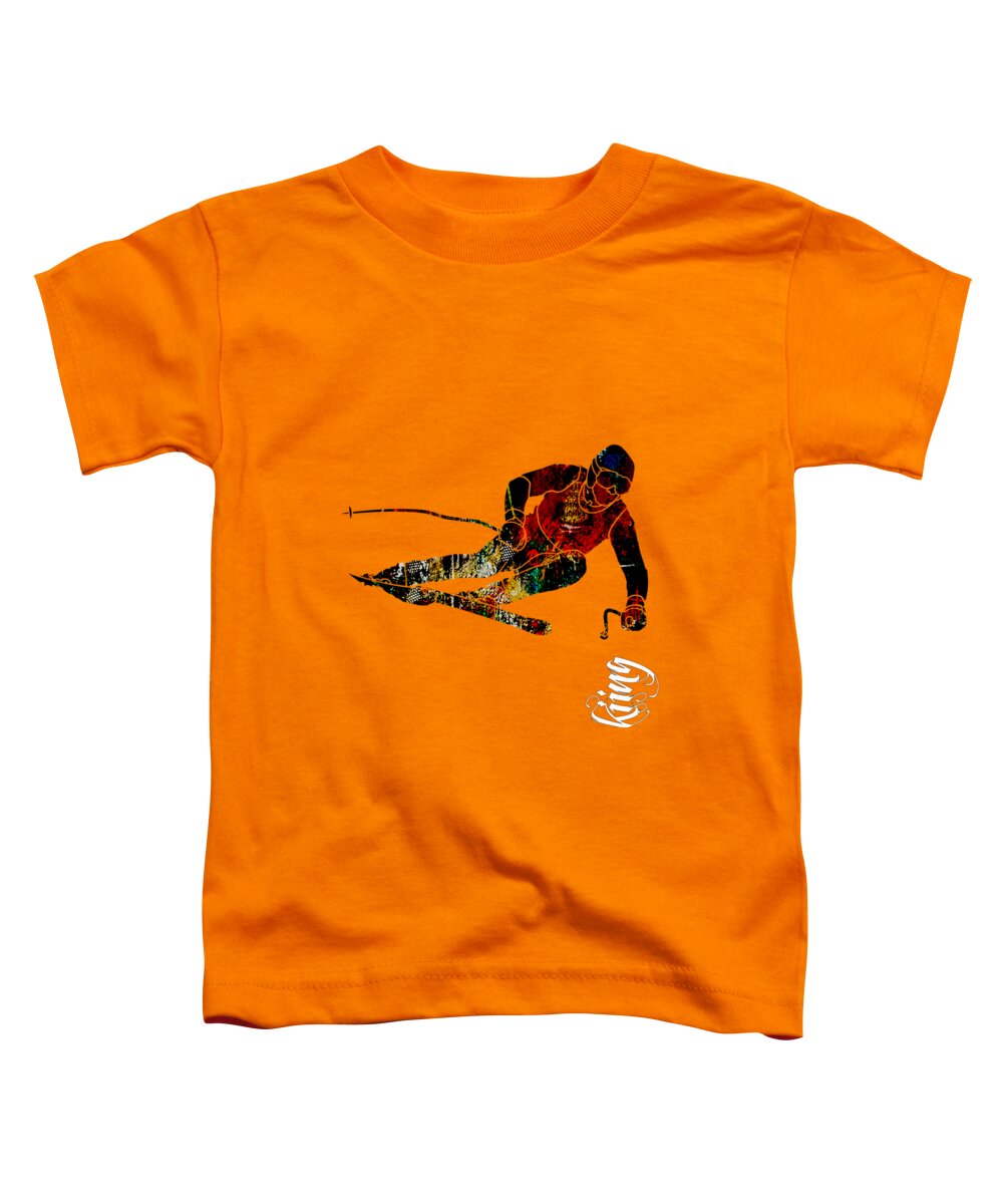 Ski Toddler T-Shirt featuring the mixed media Skiing Collection #4 by Marvin Blaine