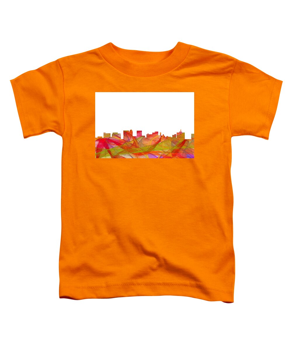 Topeka Kansas Skyline Toddler T-Shirt featuring the digital art Topeka Kansas Skyline #8 by Marlene Watson