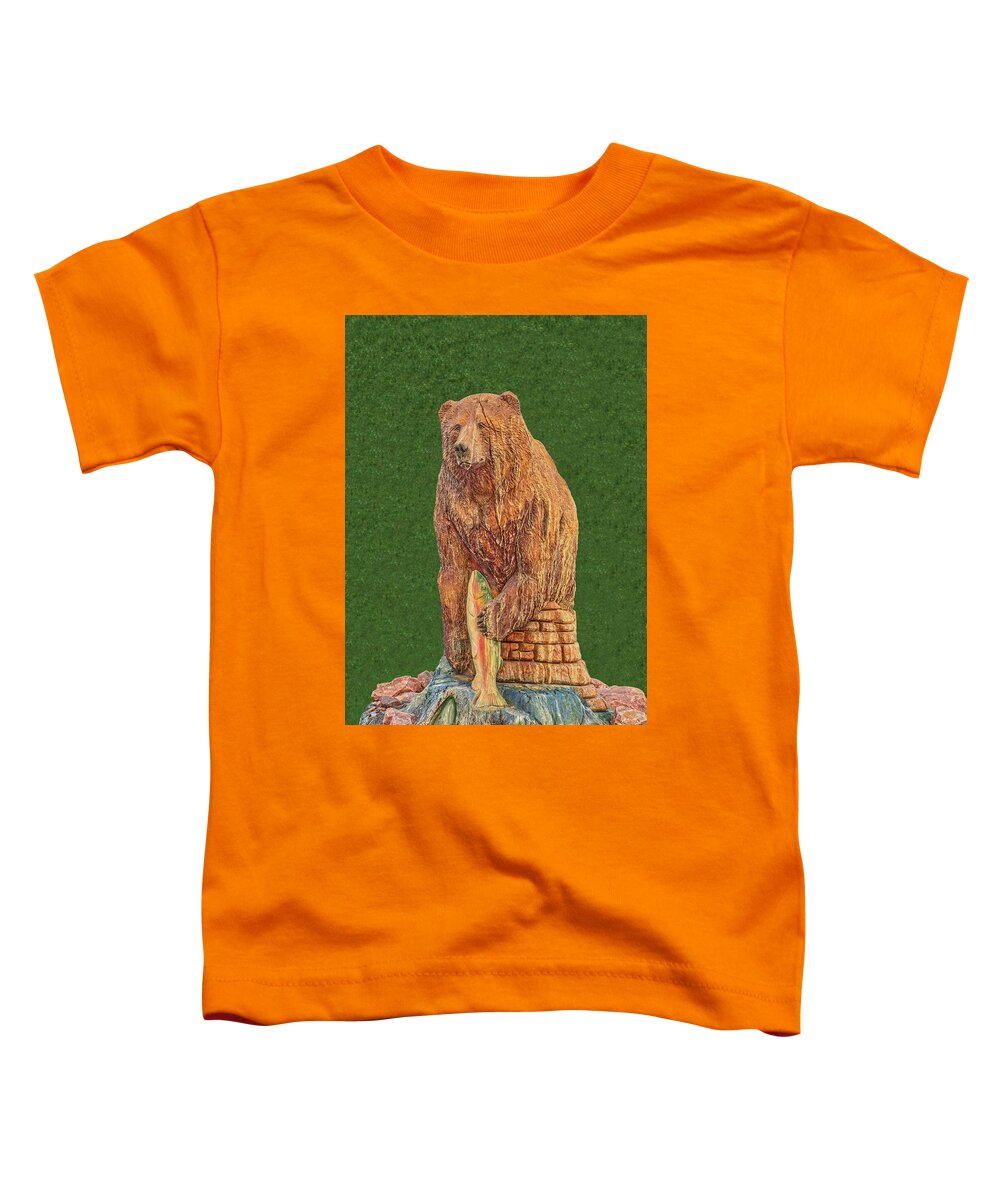 Wood Statues Toddler T-Shirt featuring the photograph A Creative Soul Carved This Bear Out Of A Dead Tree In Florence, Colorado. by Bijan Pirnia