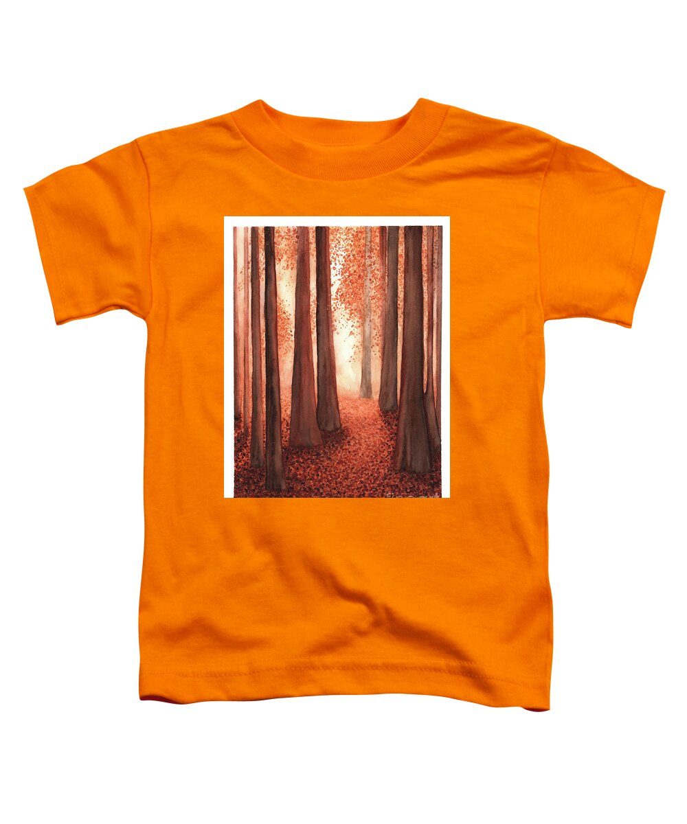 Redwoods Toddler T-Shirt featuring the painting A Walk in the Redwoods by Hilda Wagner