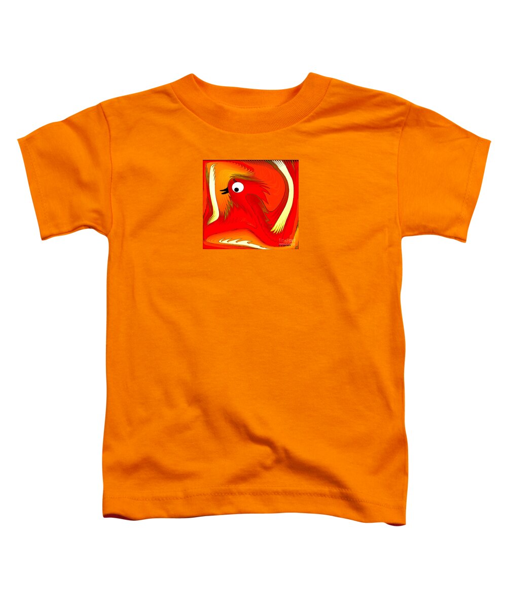 Comic Toddler T-Shirt featuring the digital art A Zizzer Bird by Iris Gelbart