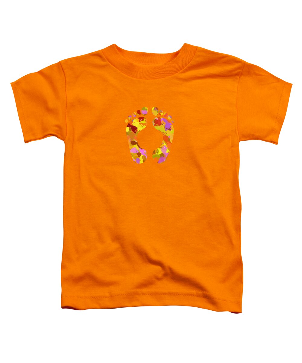 Abstract Toddler T-Shirt featuring the mixed media Abstract Footprints by Christina Rollo