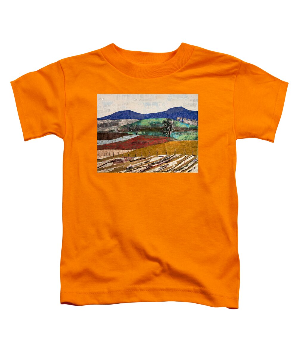 Art Quilt Toddler T-Shirt featuring the mixed media Across the Meadow by Martha Ressler