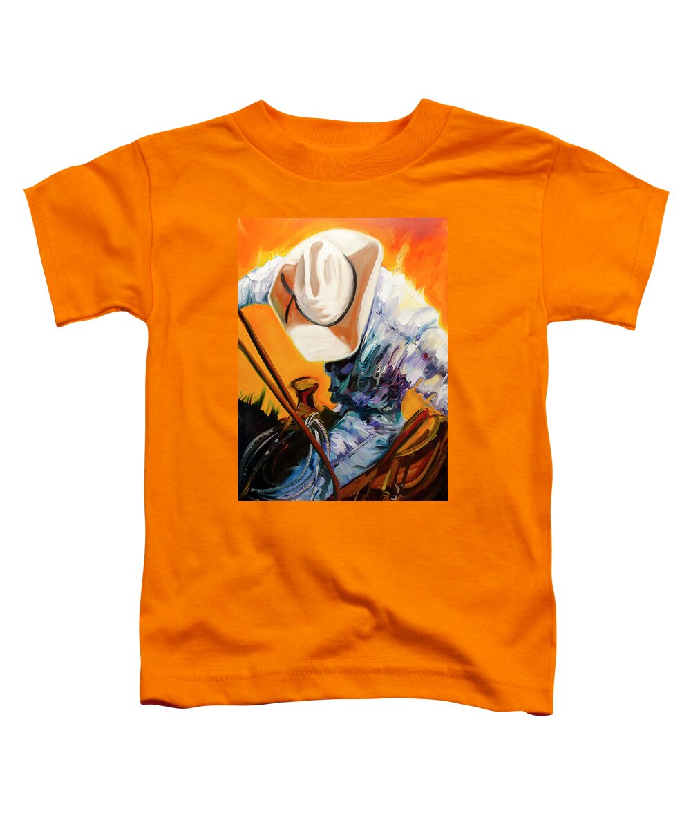Rodeo Toddler T-Shirt featuring the painting Action Jackson by Diane Whitehead