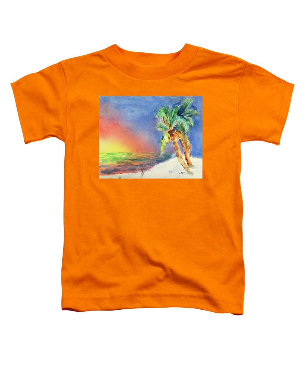 Beach Toddler T-Shirt featuring the painting Alabama Sunset by Jerry Fair