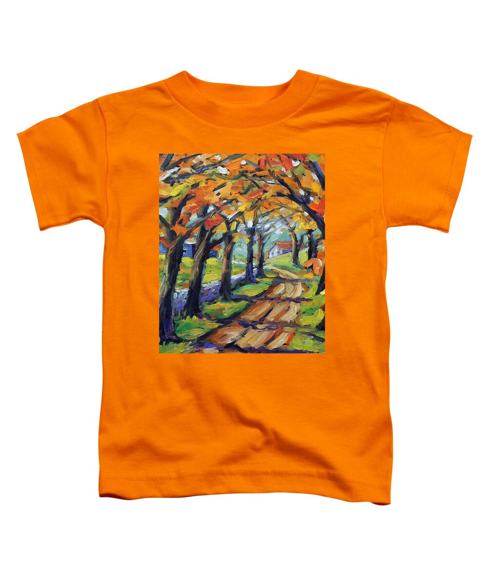 Canadian Landscape Created By Richard T Pranke Toddler T-Shirt featuring the painting Around The Bend by Prankearts by Richard T Pranke