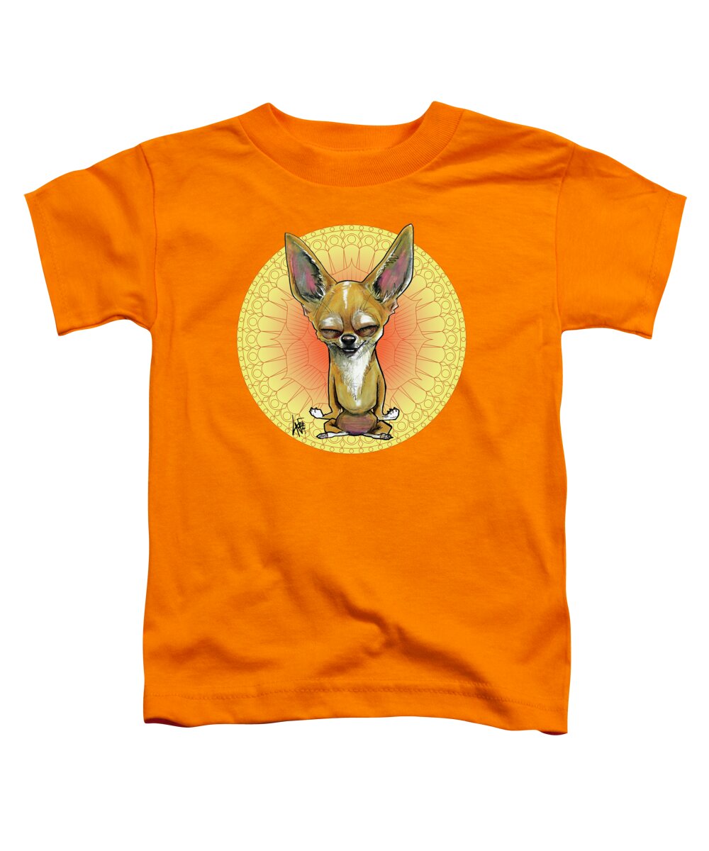 Chihuahua Toddler T-Shirt featuring the drawing Meditating Chihuahua by John LaFree