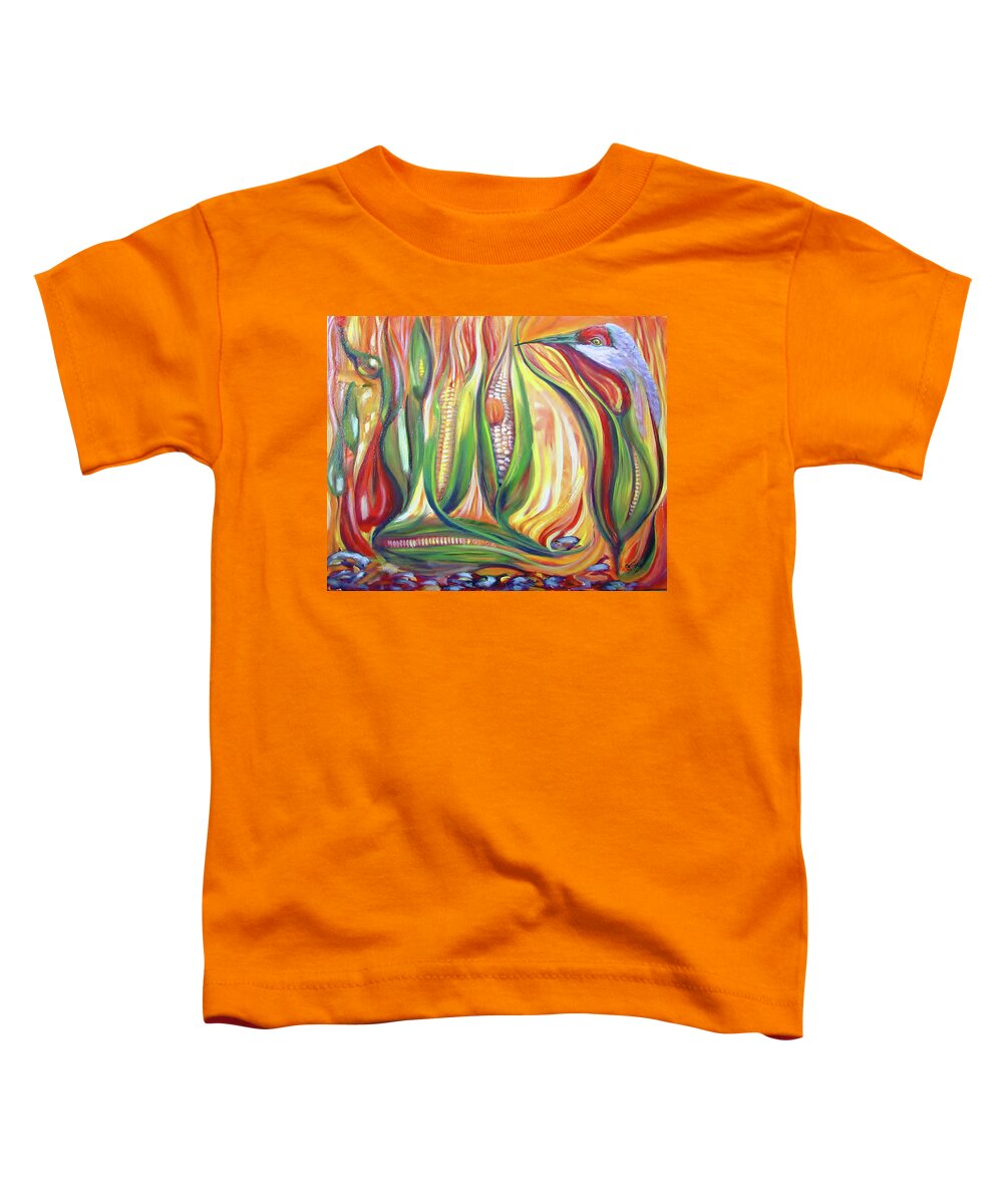 Surreal Toddler T-Shirt featuring the painting Autumn in New Mexico by Sherry Strong