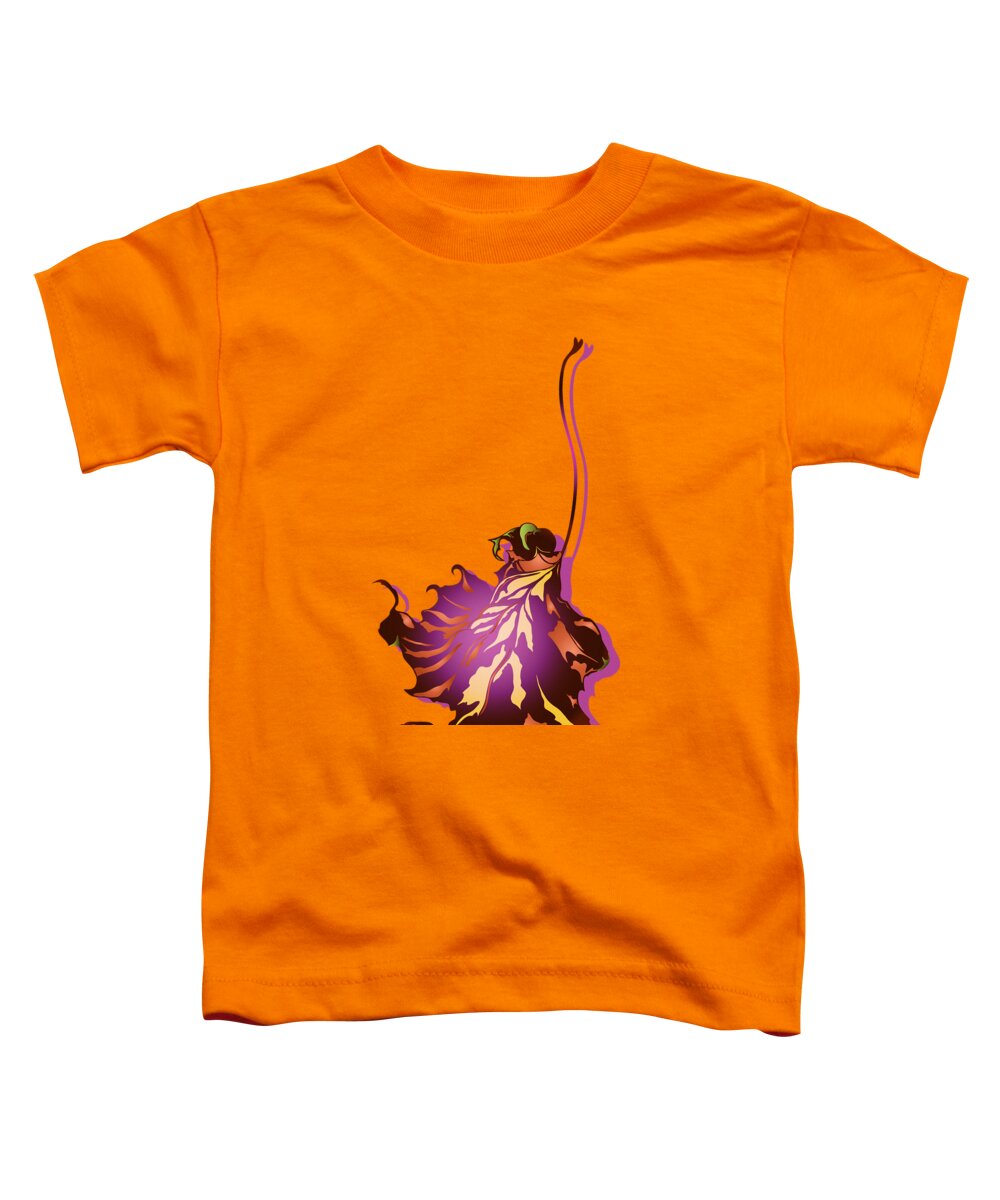 Fall Sycamore Leaf Toddler T-Shirt featuring the digital art Autumn Sycamore Leaf by MM Anderson