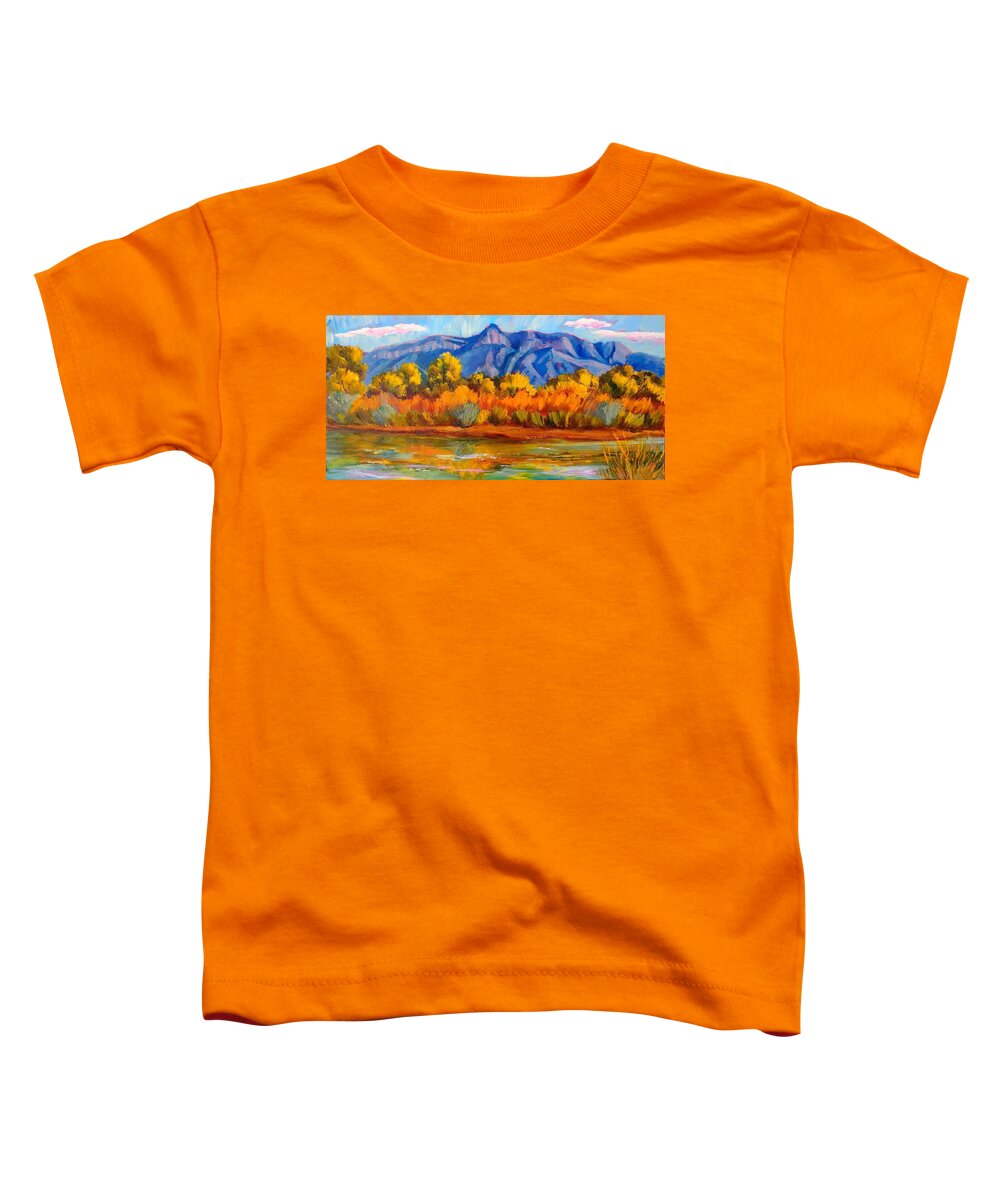 New Mexico Toddler T-Shirt featuring the painting Autumn's Color Chorus by Marian Berg