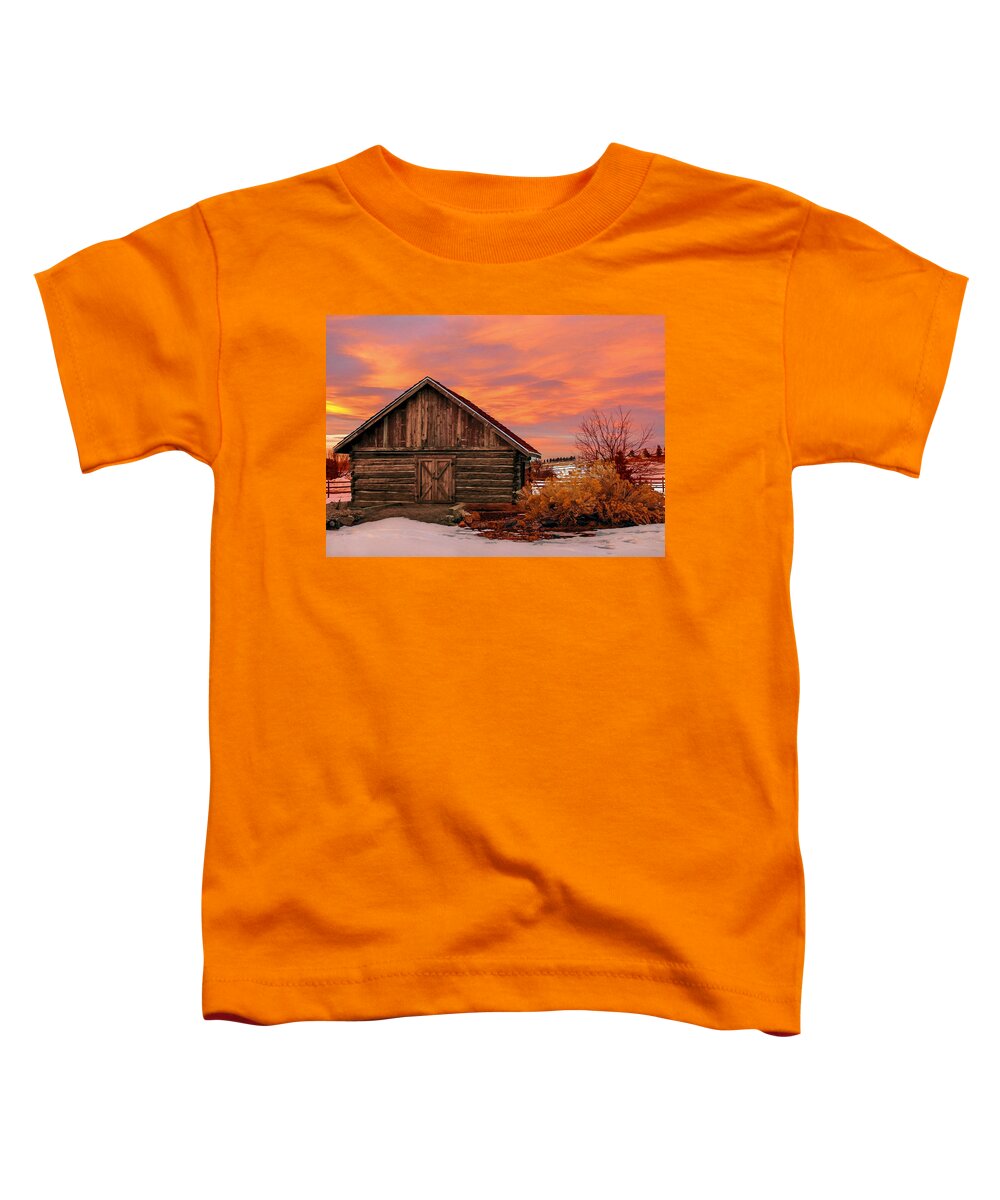 Colorado Toddler T-Shirt featuring the photograph Barn at Hidden Mesa by Dawn Key
