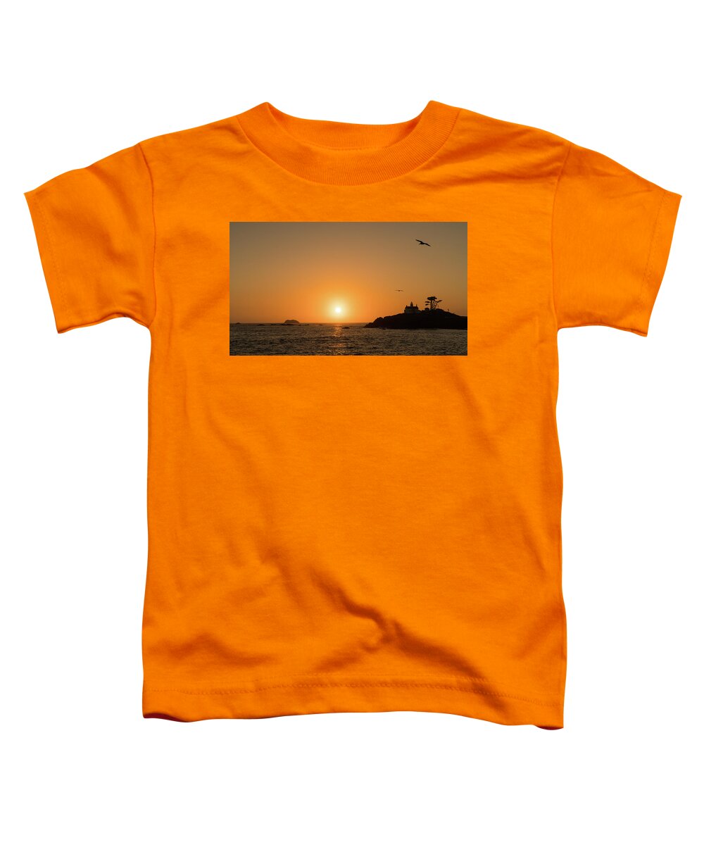 California Toddler T-Shirt featuring the photograph Battery Point Lighthouse Sunset Crescent City California by Lawrence S Richardson Jr