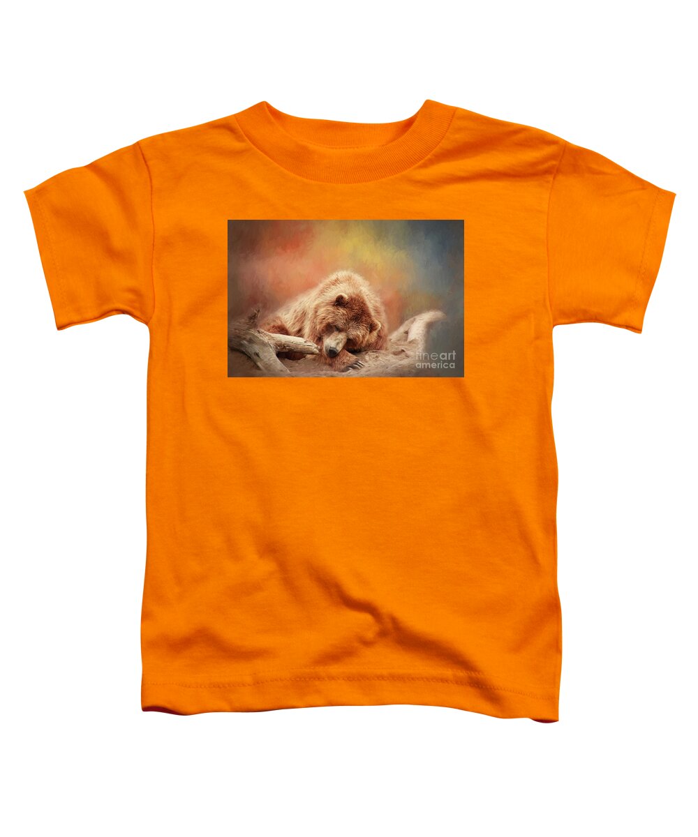 Bear Toddler T-Shirt featuring the photograph Bearly Asleep by Sharon McConnell