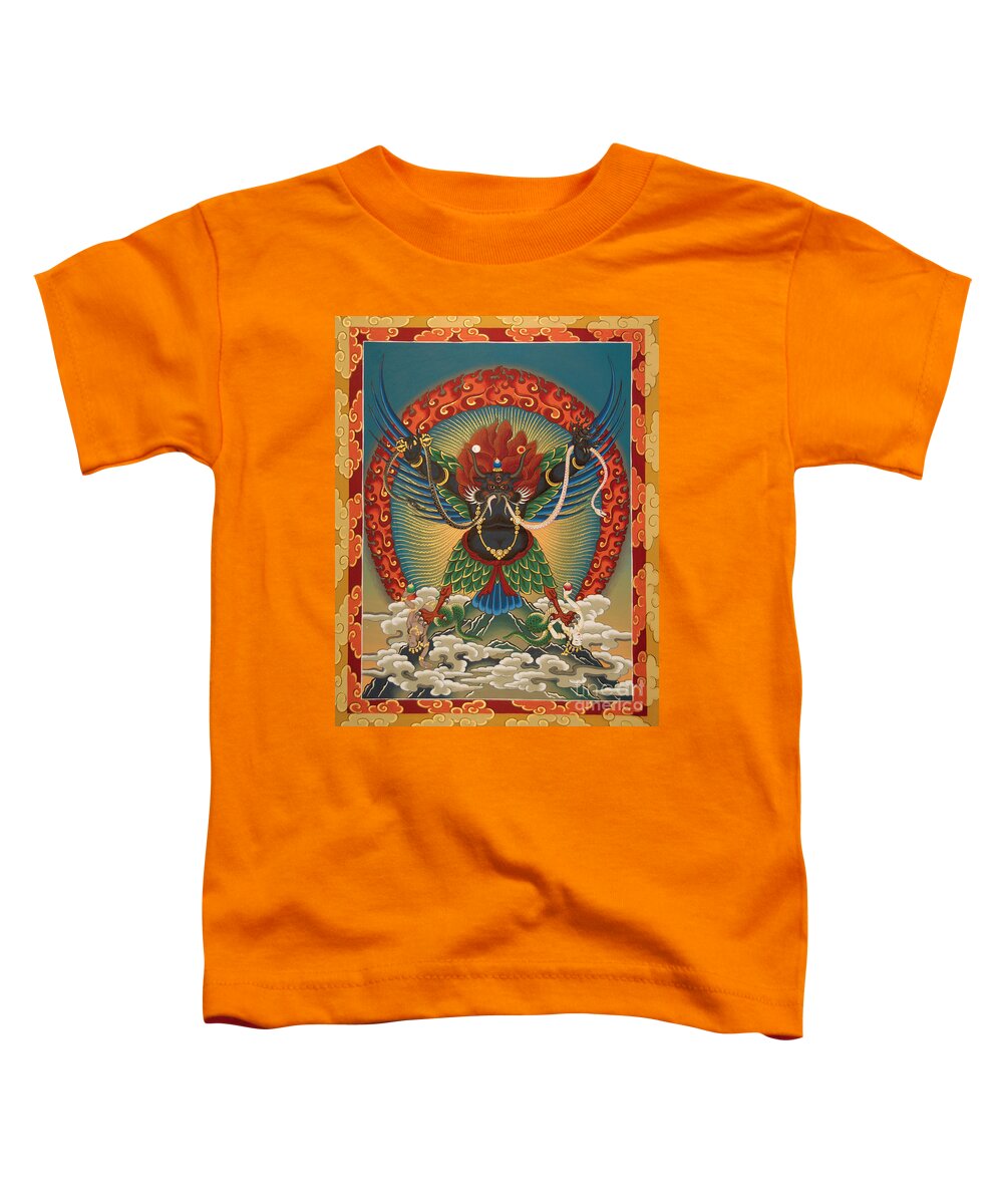 Tsasum Toddler T-Shirt featuring the painting Black Garuda - Tsasum Tersar by Sergey Noskov