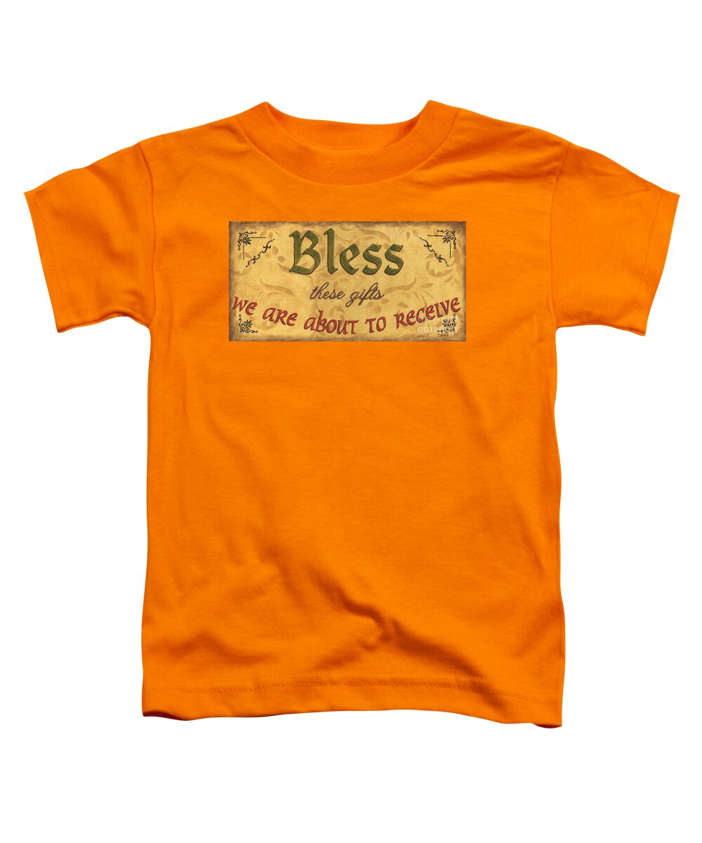 Gifts Toddler T-Shirt featuring the painting Bless These Gifts by Debbie DeWitt