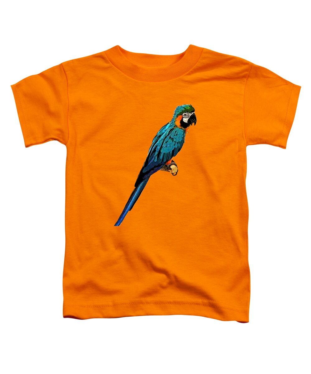 Digital Art Toddler T-Shirt featuring the digital art Blue Parrot Art by Francesca Mackenney