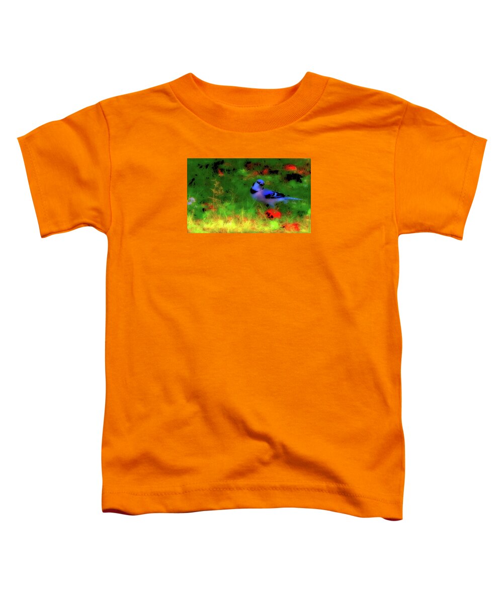 Bluejay-fall Approaching-a Rainbow Play Of Colors Toddler T-Shirt featuring the mixed media Bluejay-Fall Approaching-A Rainbow Play of Colors by Mike Breau