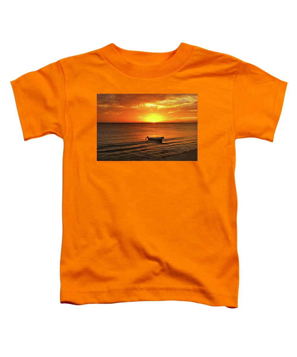 Bonaire Toddler T-Shirt featuring the photograph Bonaire Sunset 4 by Stephen Anderson