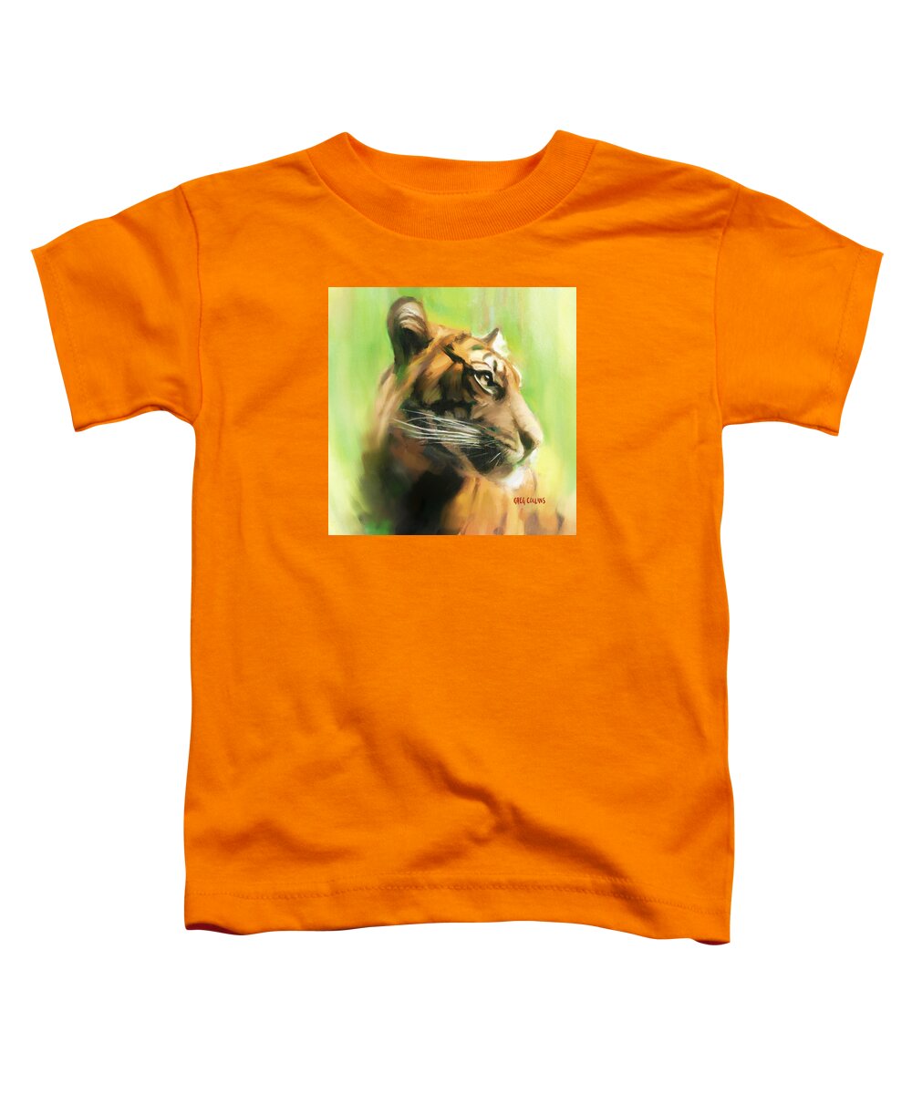 Tiger Toddler T-Shirt featuring the painting Bote Danjere by Greg Collins
