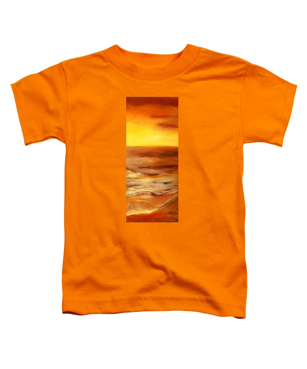 Sunset Paintings Toddler T-Shirt featuring the painting Brushed 5 - Vertical Sunset by Gina De Gorna