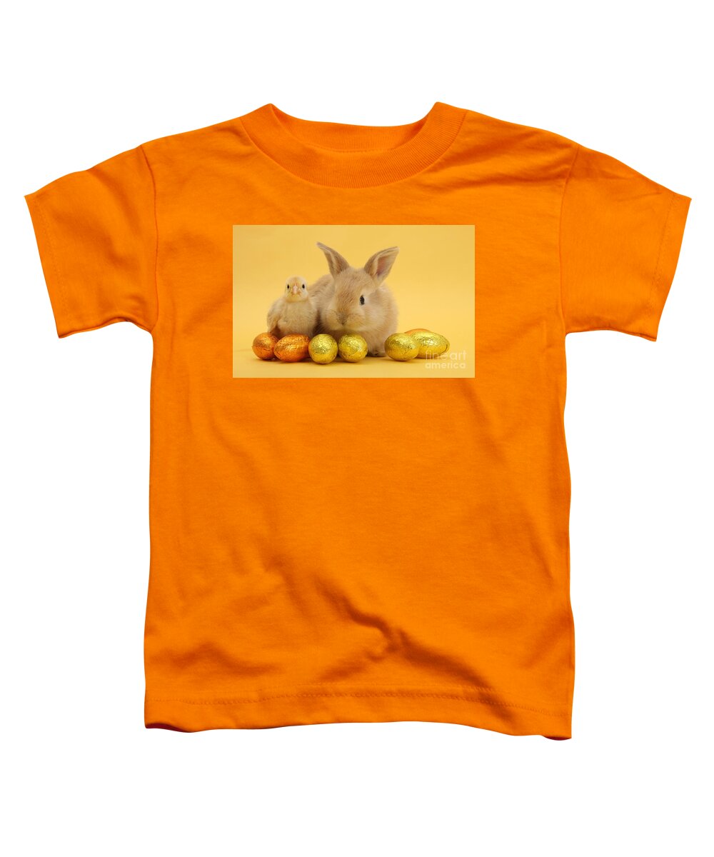 Sandy Toddler T-Shirt featuring the photograph Bunny and Chick at Easter by Warren Photographic