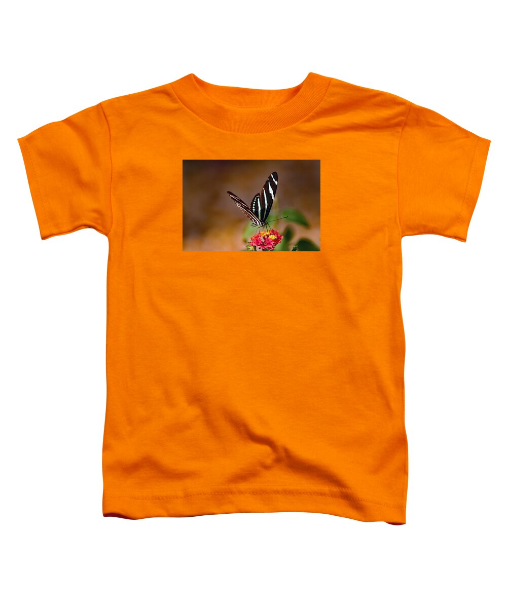 Butterfly Toddler T-Shirt featuring the photograph Butterfly on Lantana by DB Hayes