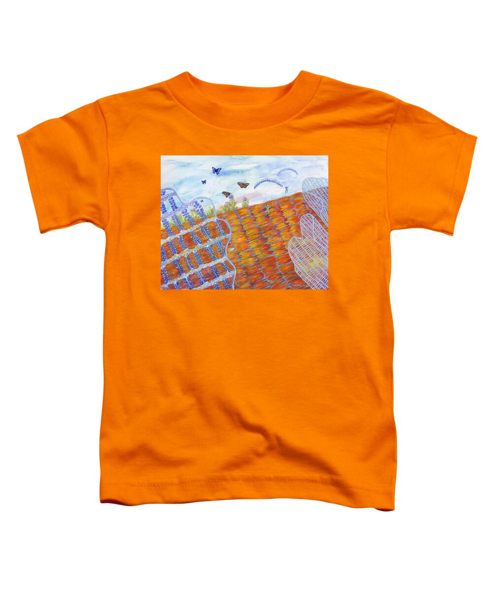 Butterflies Toddler T-Shirt featuring the painting Butterfly's Wings by Shoshanah Dubiner