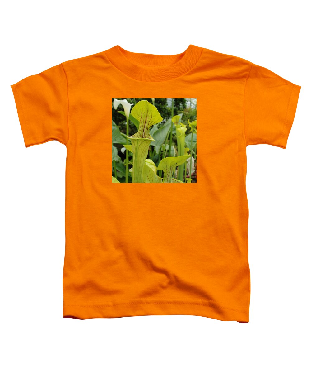 Carnivorous Toddler T-Shirt featuring the photograph Carnivorous Green Pitcher Plant by Adrian Wale