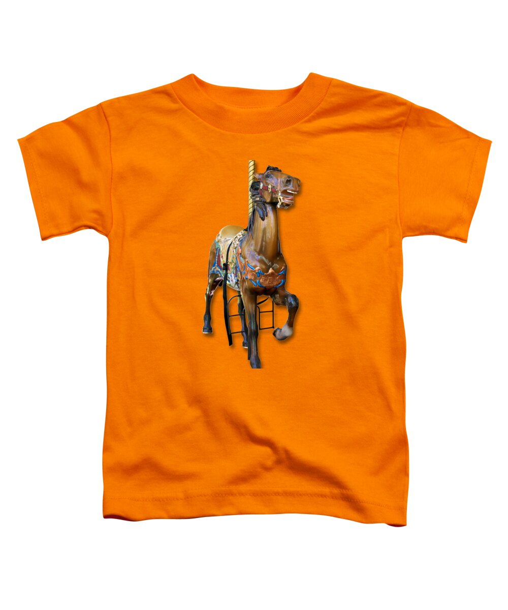 Carousel Toddler T-Shirt featuring the photograph Carousel Horse by Bob Slitzan