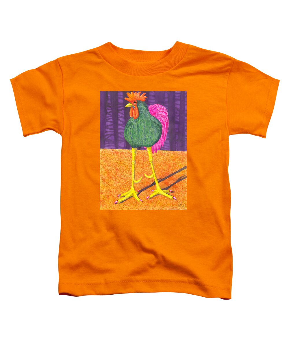 Rooster Toddler T-Shirt featuring the painting Chicken Legs by Catherine G McElroy